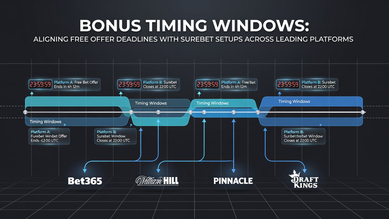 Screenshot example of aligned bonus deadlines and surebet calculations across platforms