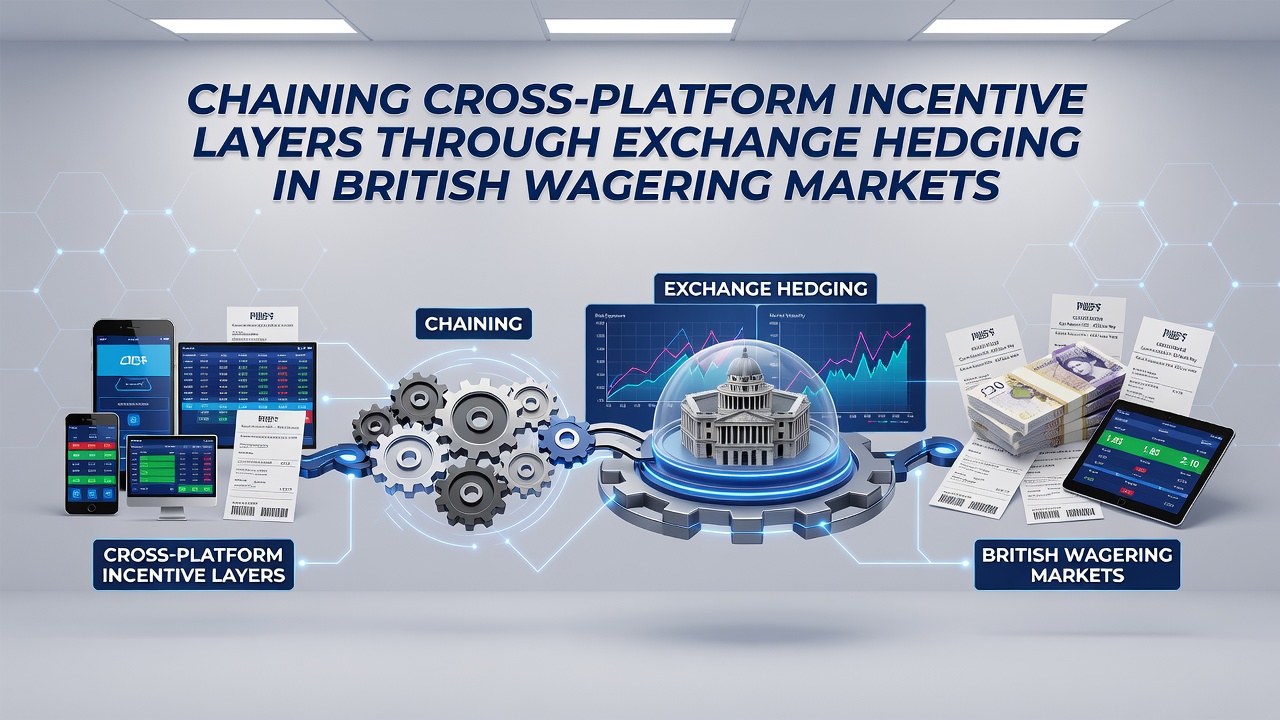 Flowchart illustrating sequential hedging steps between bookmaker bonuses and exchange lay positions
