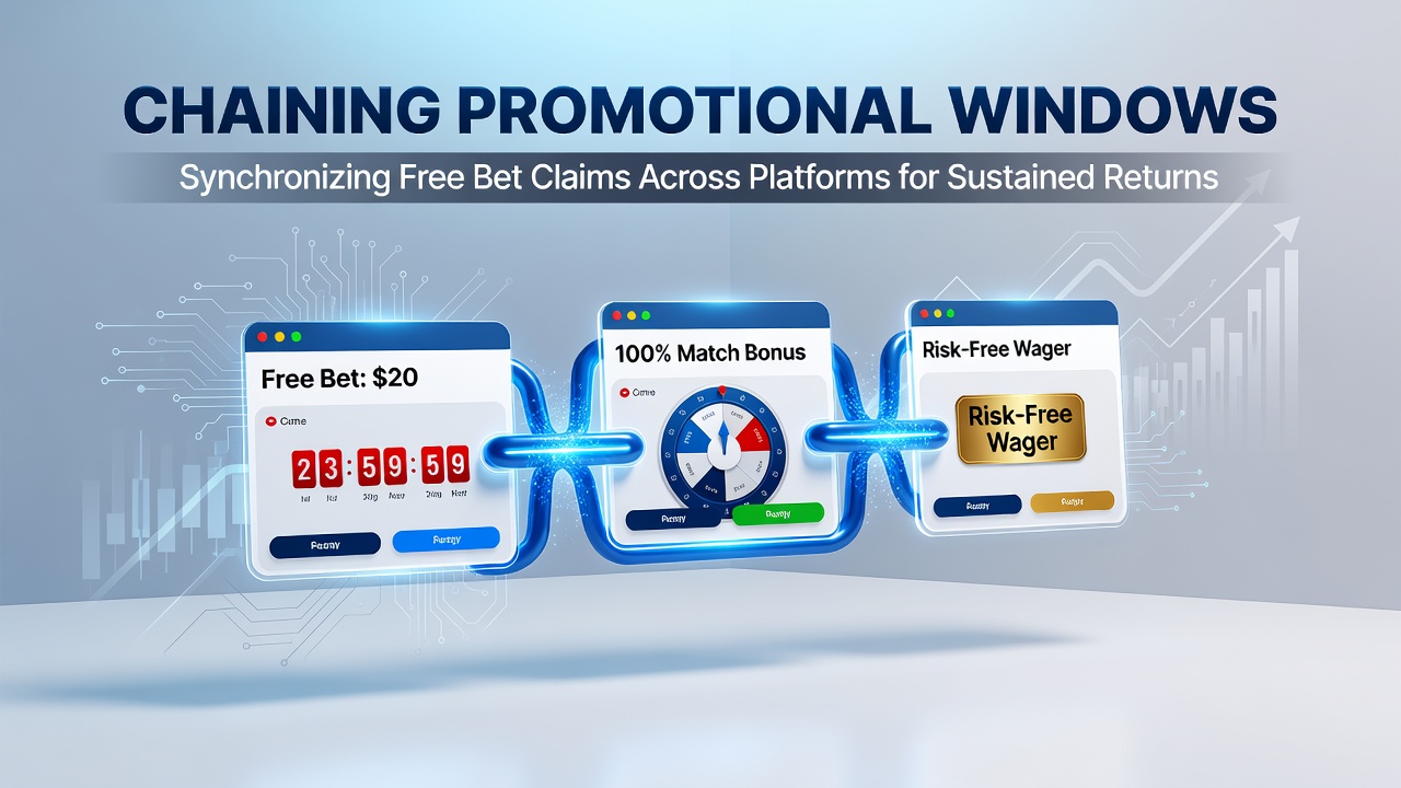 Spreadsheet and calendar layout displaying synchronized free bet claim dates across several bookmaker accounts