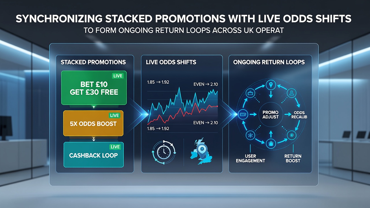 Operators reviewing synchronized promotional and odds data on multiple screens